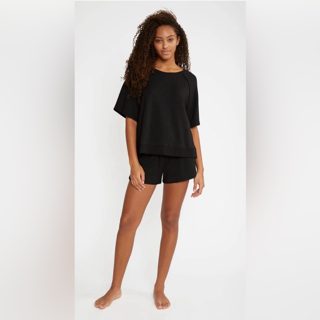 Eberjey Black Relaxed Short Lounge Set